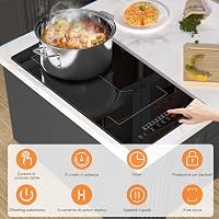 Jessier 2 égős indukciós beépíthető főzőlap Flex zónával 30 cm 3500 W fekete üveg csatlakozóval 9 fokozat szünet időzítő gyerekzár 2