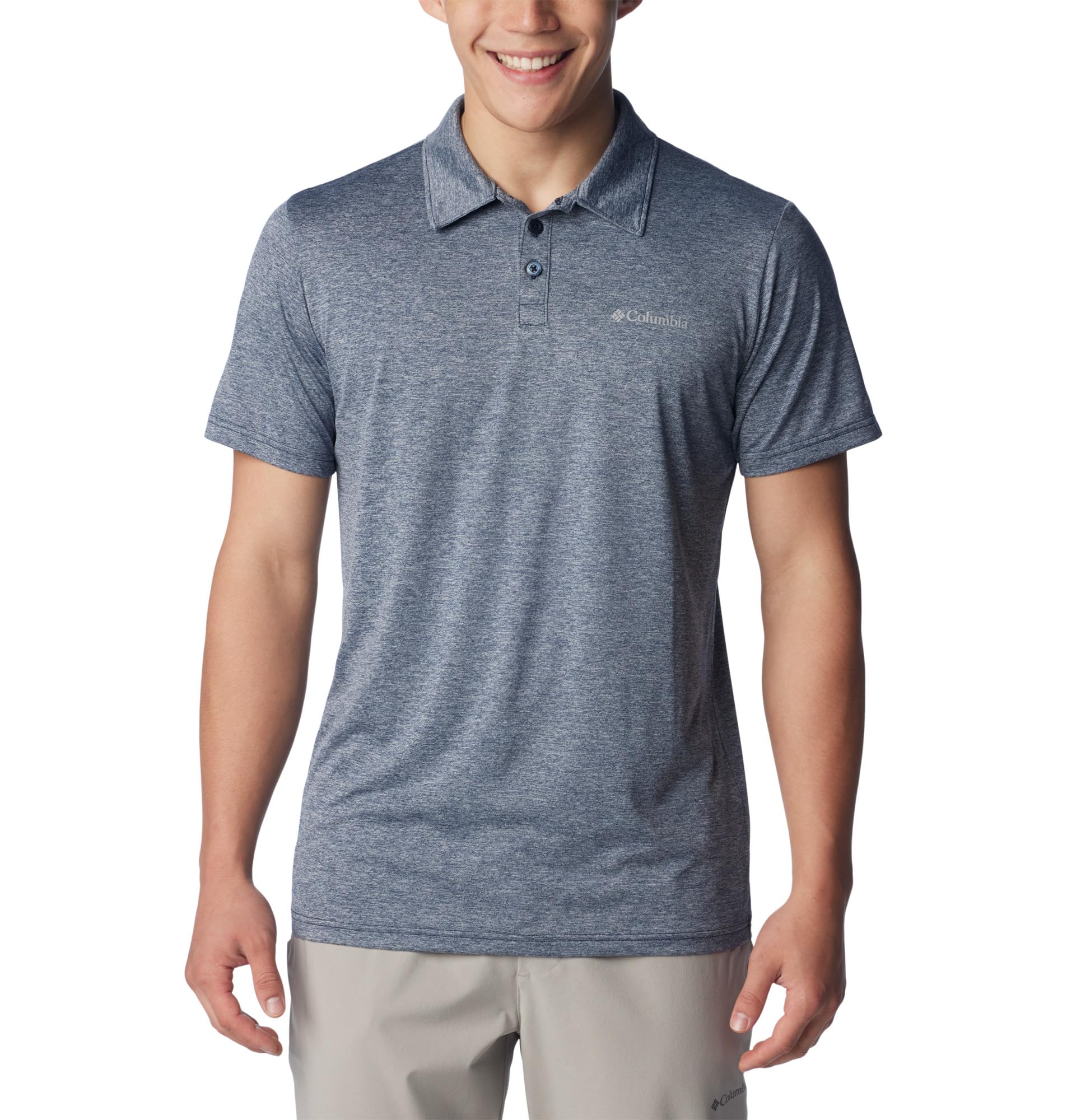 Columbia Men's Hike Polo, Polo Shirt, Collegiate Navy Heather, XX-Large