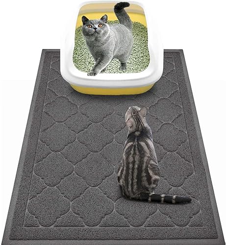 Miniatura 10 de WePet Tapete para caja de arena para gatos, almohadilla de PVC de alta calidad, alfombra de captura duradera, sin ftalatos, resistente a la orina,