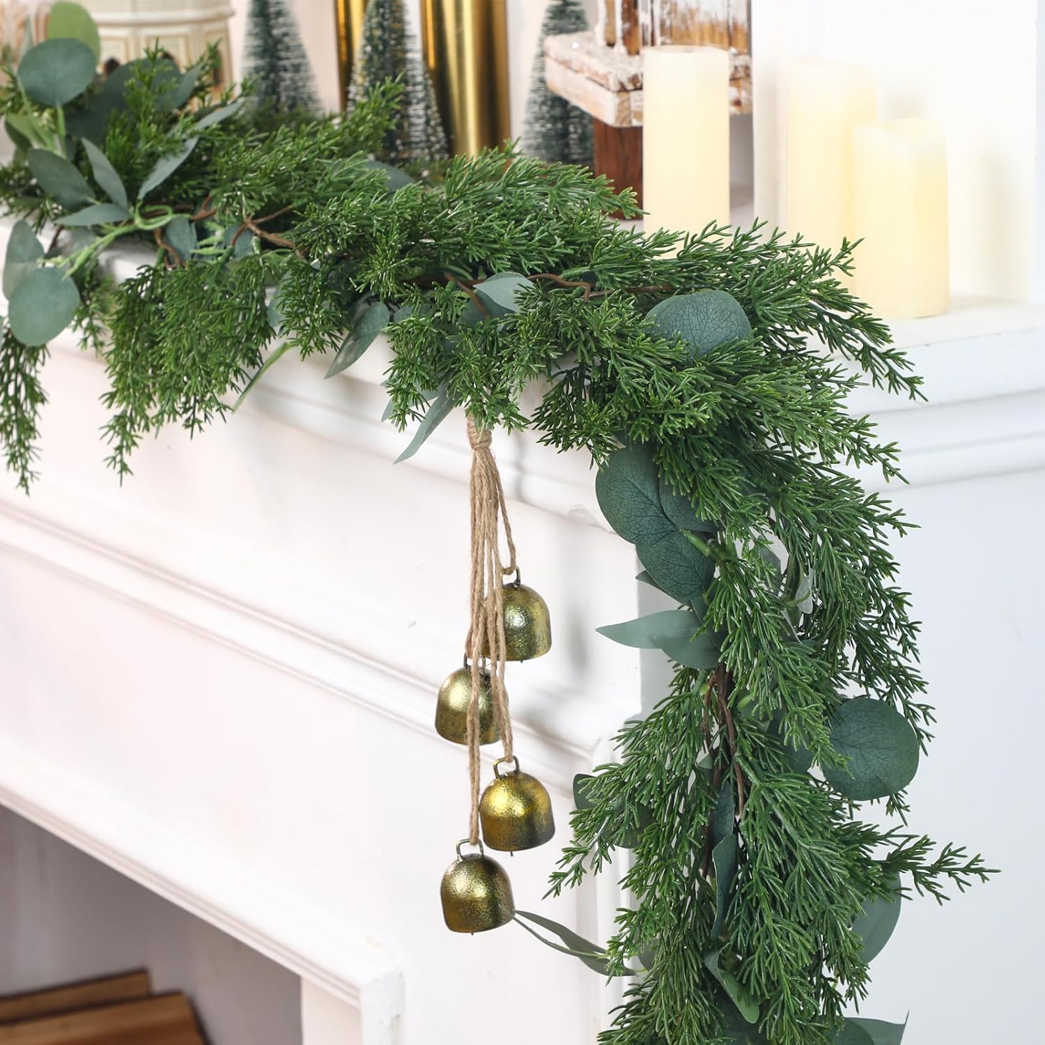 Amazon.com: Jutom 6.2FT Christmas Garlands Artificial Faux Cedar Pine ...