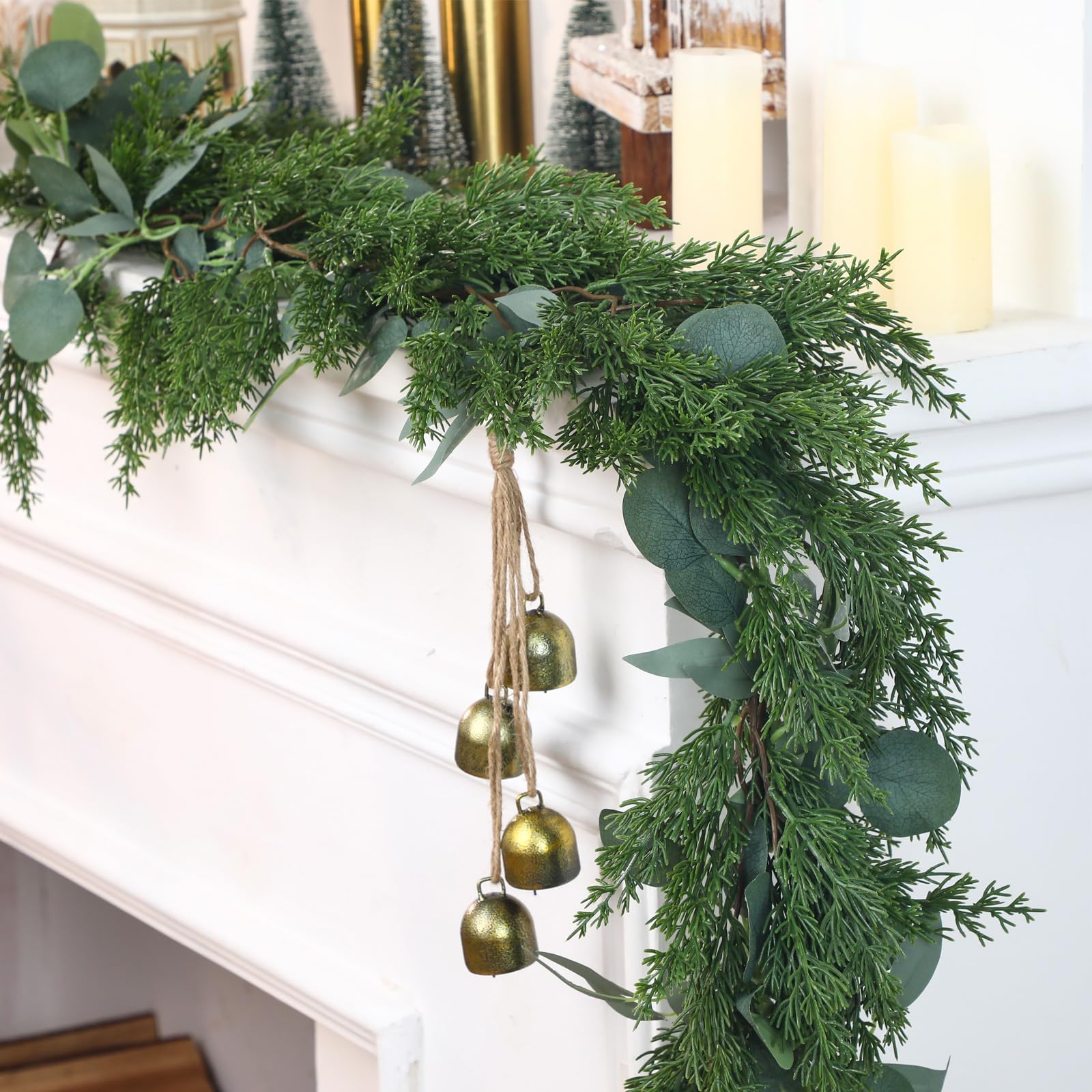 Amazon.com: Jutom 6.2FT Christmas Garlands Artificial Faux Cedar ...