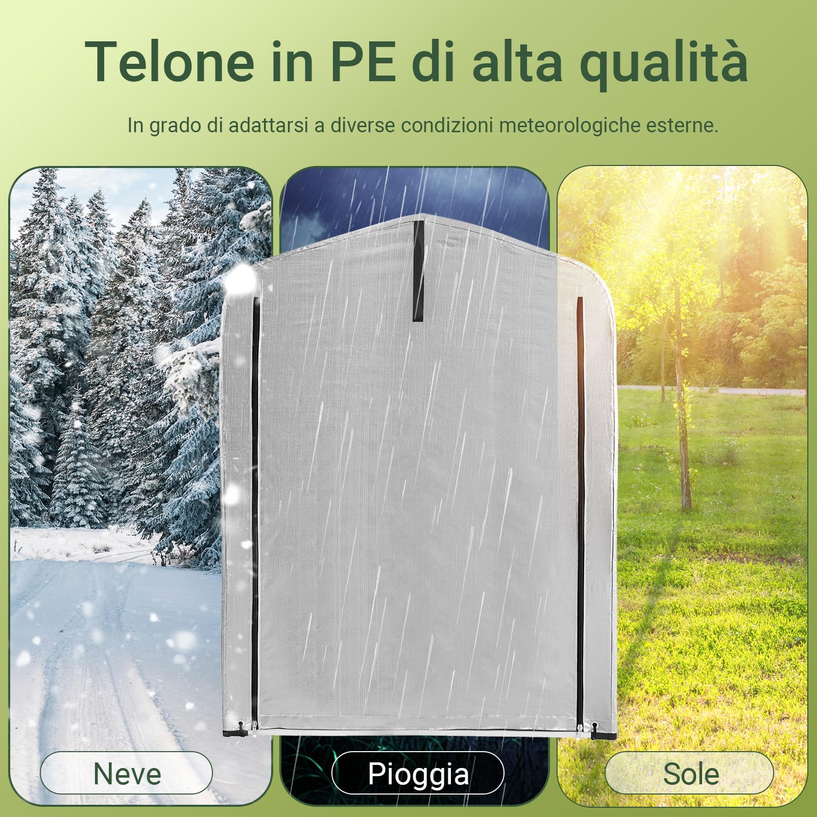 Tenda per Bicicletta Impermeabile per Esterno 120x176x163 cm Argento