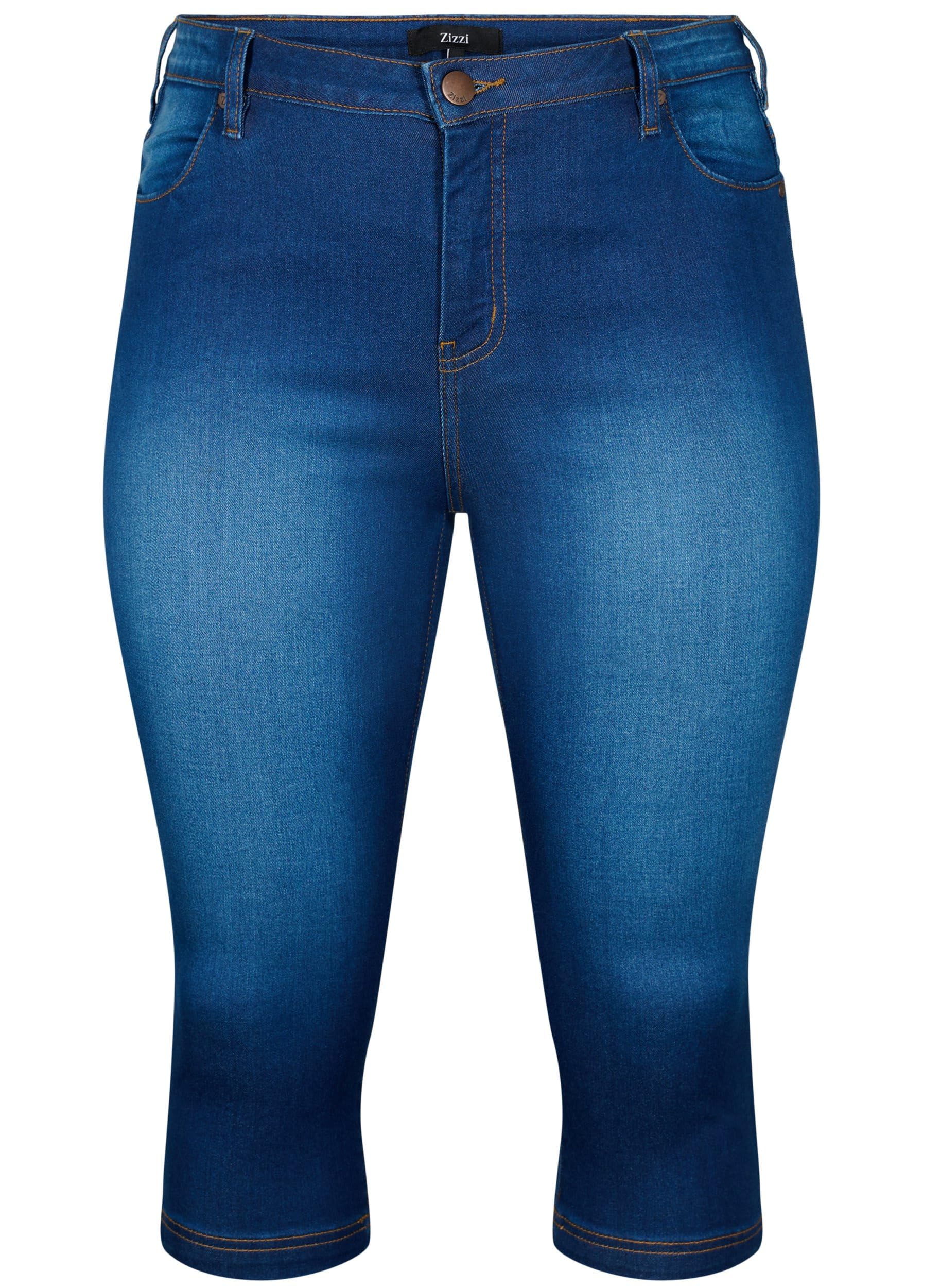 Zizzi Amy Capri Jeans Damen Große Größen - 3/4 Jeans - Caprihose mit Slim Fit & Hoher Taille - Curvy Mode für den Sommer - aus Bequemer Baumwollmischung mit Stretch