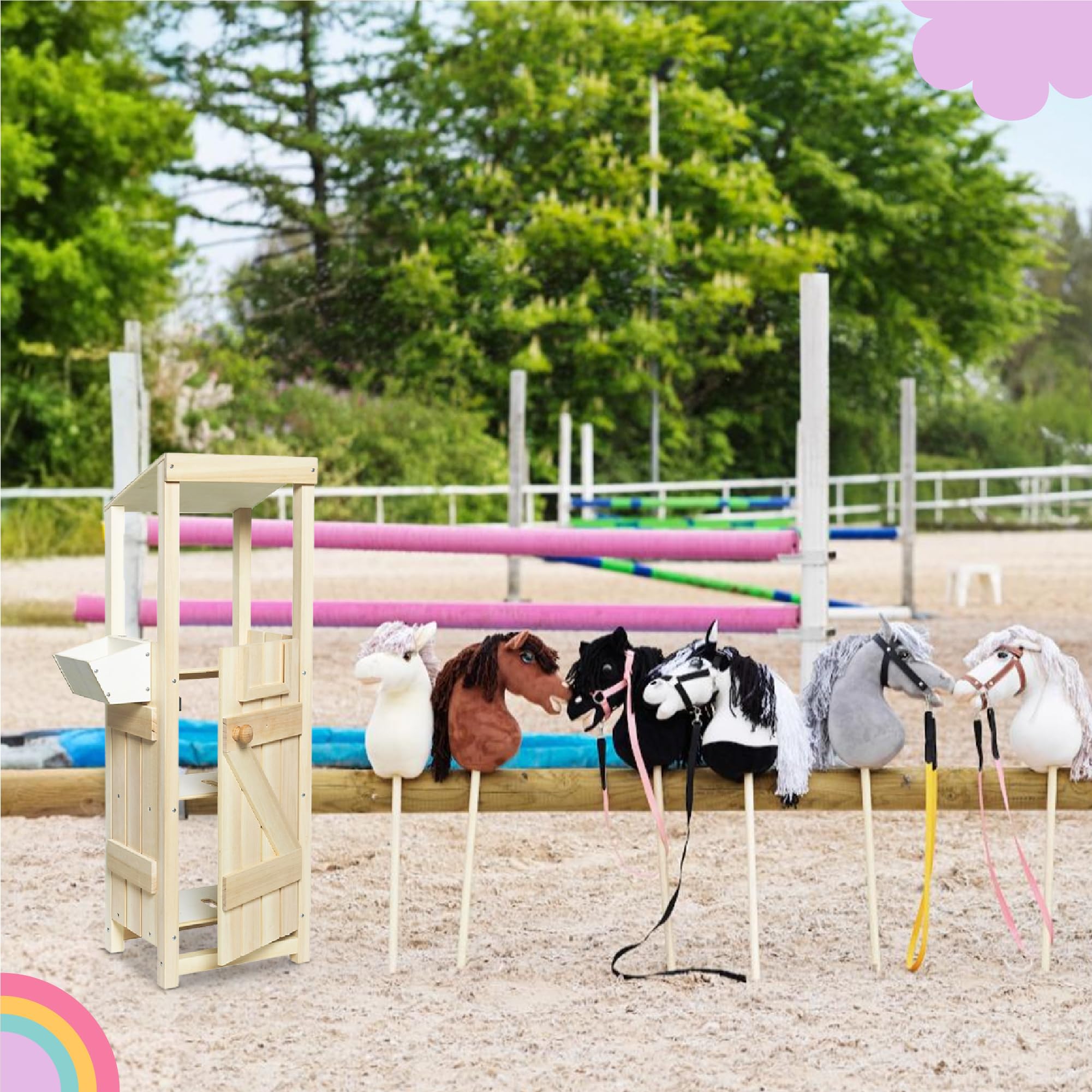 Panduro Hobby Horse | Yeux en verre pour cheval à bâtir | 3 cm de diamètre, couleurs assorties | 18 pièces
