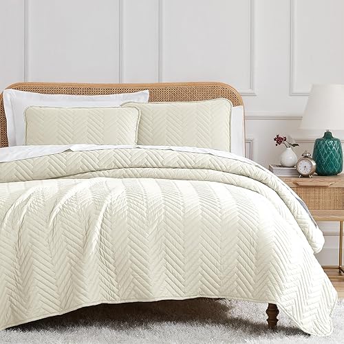 Southshore Fine Living, Inc. Juego de ropa de cama de gran tamaño ligero, tela prelavada, colcha suave de 2 piezas con una funda a juego de 68 x 98