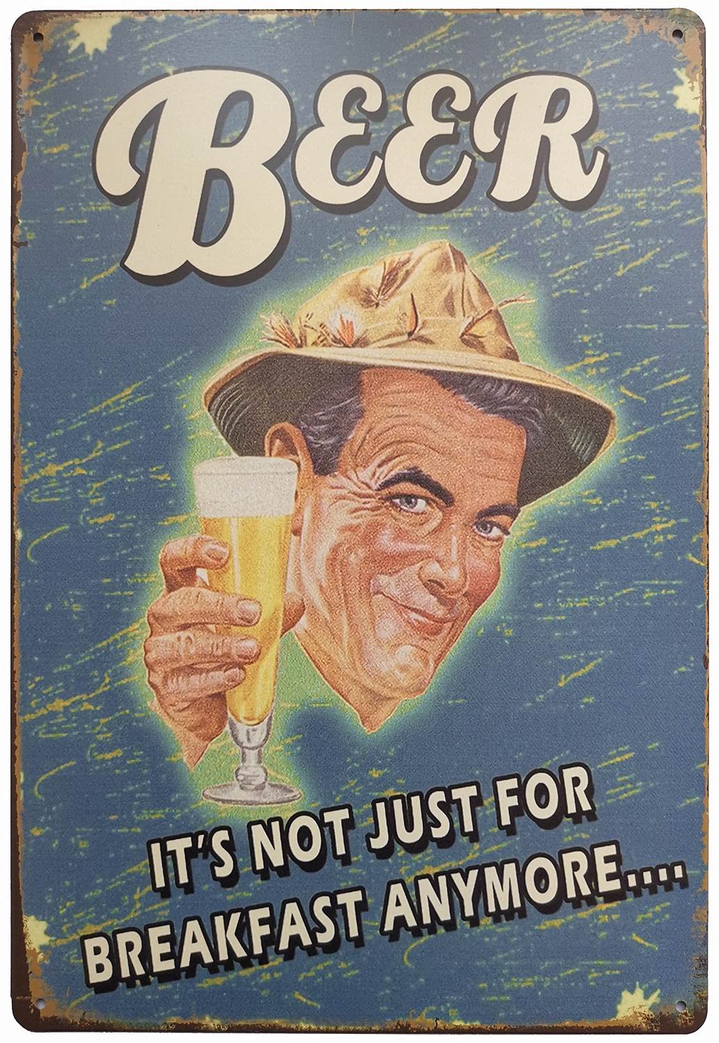 ERLOODBeer It's Not Just for Breakfast Anymore Retro Vintage Decor Metal Tin Sign 12 X 8