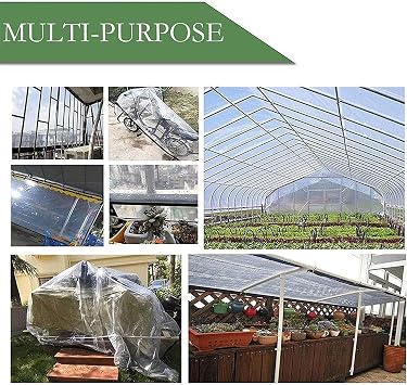 Clear Tarp Waterproof Heavy Duty 7x13ft, Clear Tarpaulin Heavy Duty Tarps Edge with Metal Grommets, Poly Tarp Cover Rainproof Snow for Deck Porch Patio