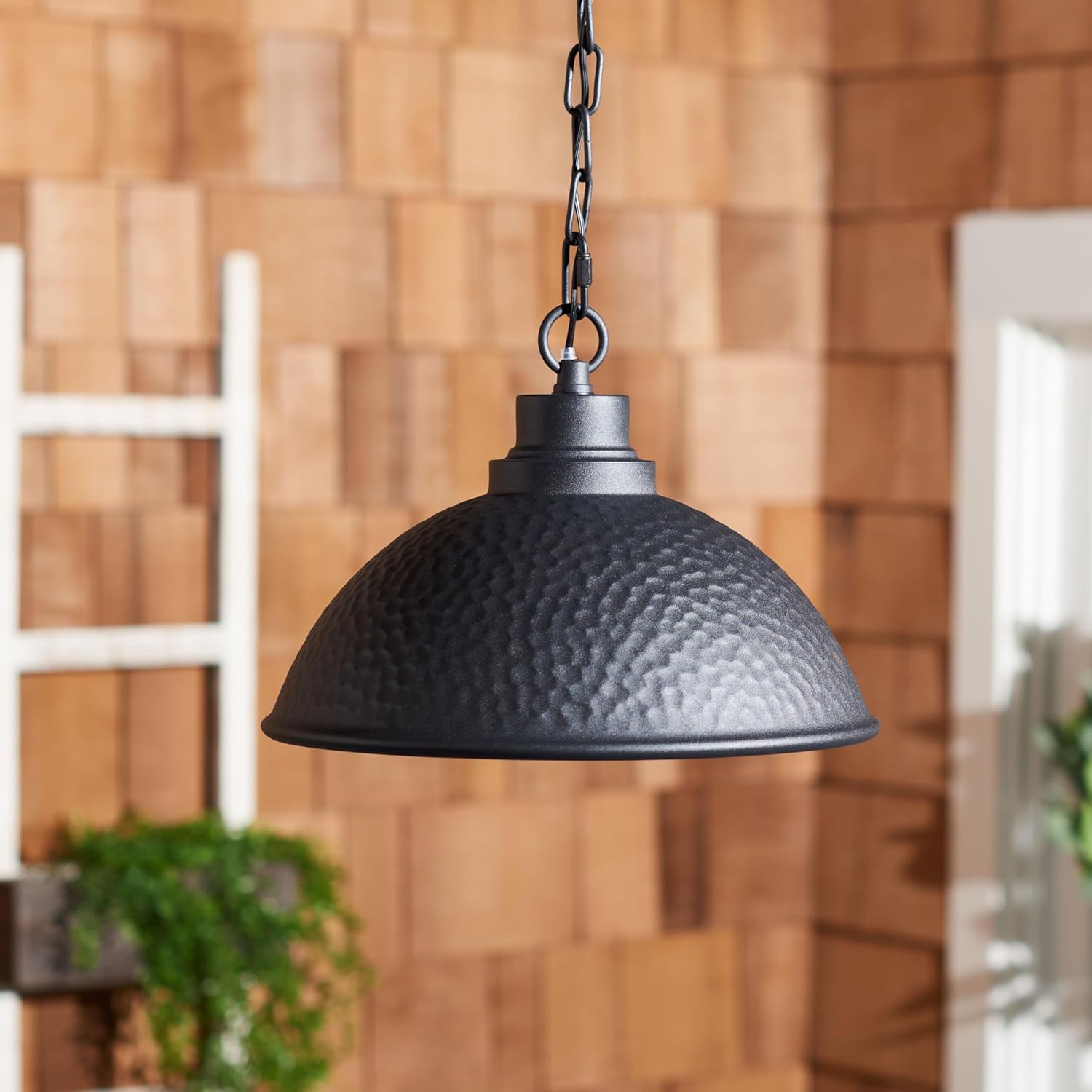 SAFAVIEH Lighting Collection Melila Black Outdoor Pendant Hanging Light Fixture (LED Bulb Included)