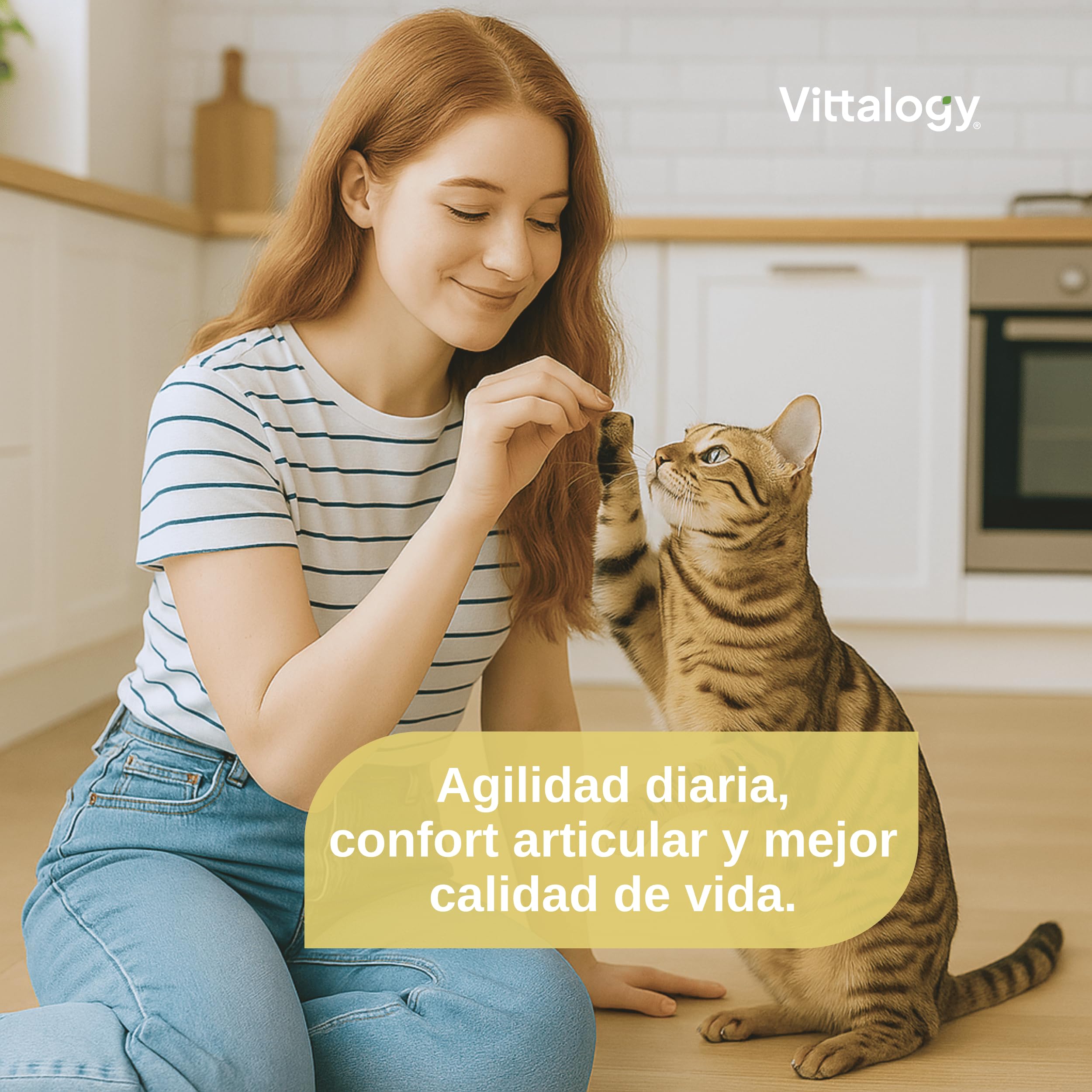 Condroprotector para Gatos. Antiinflamatorio Natural con Colágeno, Condroitina, Hialurónico y Cúrcuma. Complemento Alimenticio para Caderas, Articulaciones y Cartílagos. (120 Cápsulas)