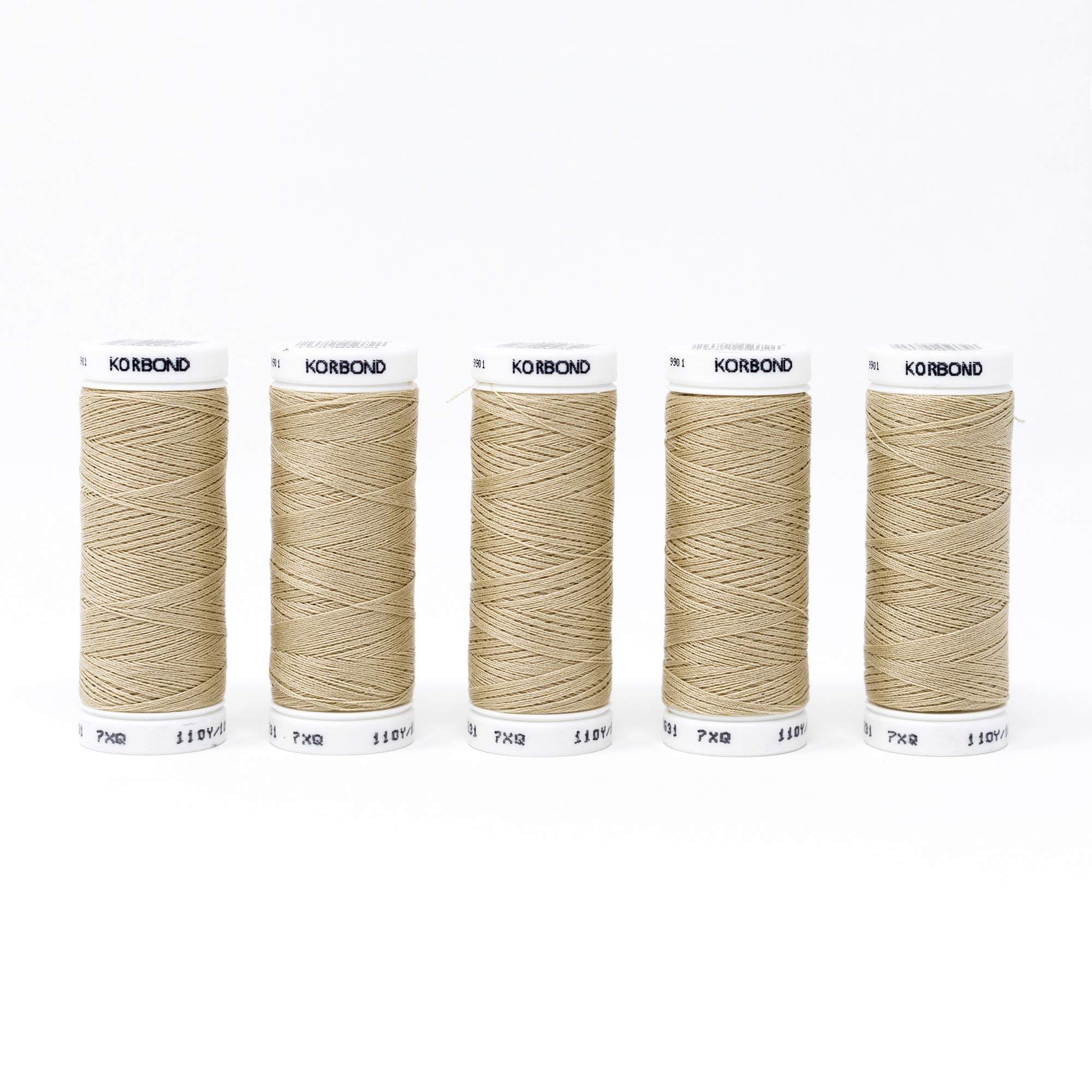 Korbond Beige Polyester All Purpose Thread – 500M Total – - 5 X 100M Reels For Hand And Machine Sewing