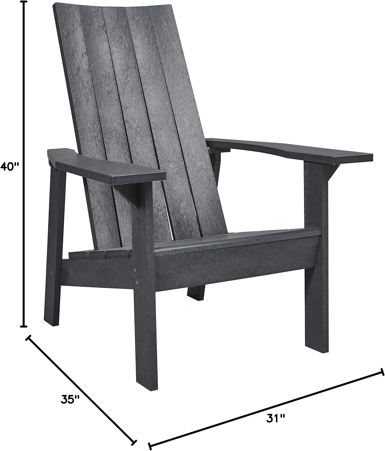 Capterra Flatback Adirondack Chair – Premium Recycled Plastic Outdoor Patio Chair, Durable HDPE Polylumber, Marine-Grade Hardware, Fade-Resistant and Weatherproof