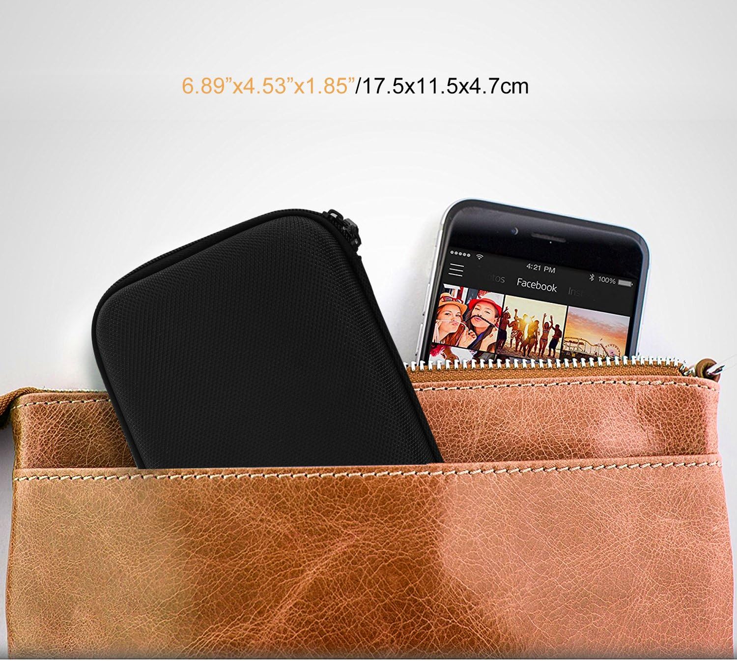 MoKo 5-Inch GPS Carrying Case, Portable Hard Shell Protective Pouch Storage Bag for Car GPS Navigator Garmin/Tomtom/Magellan with 5" Display - Black