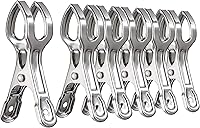 Vista 9 de WEBI, ganchos con forma de pinzas para ropa, para colgar fotos o toalla, Plateado