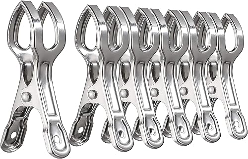 WEBI, ganchos con forma de pinzas para ropa, para colgar fotos o toalla, Plateado