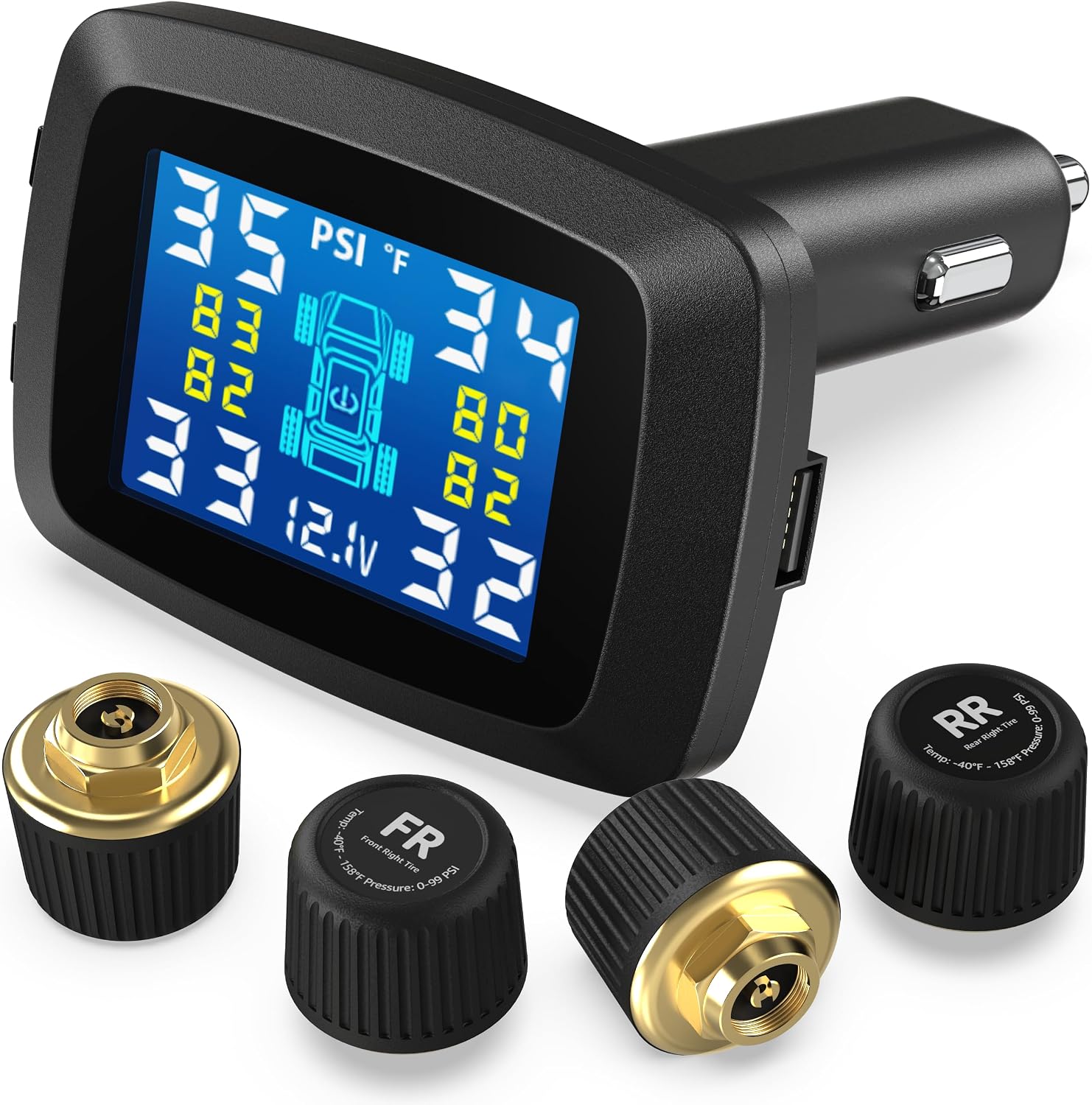 Marcala Plug-in TPMS V2.0 Tire Pressure Monitor System Set of 4 TPMS