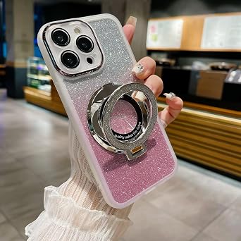 Magnetic Glitter Case for Honor X5B / X5B Plus,Luxury Plating Cute Bling Sparkling Shiny Kickstand Clear Phone Case for Women Girls, Transparent Cover with Camera Protector White