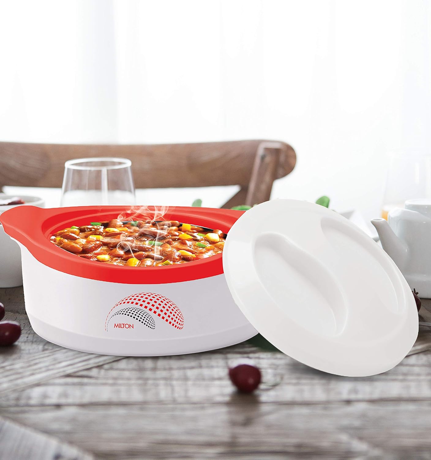 Milton New Marvel 3500 Inner Steel Casserole, 3400 ml, White