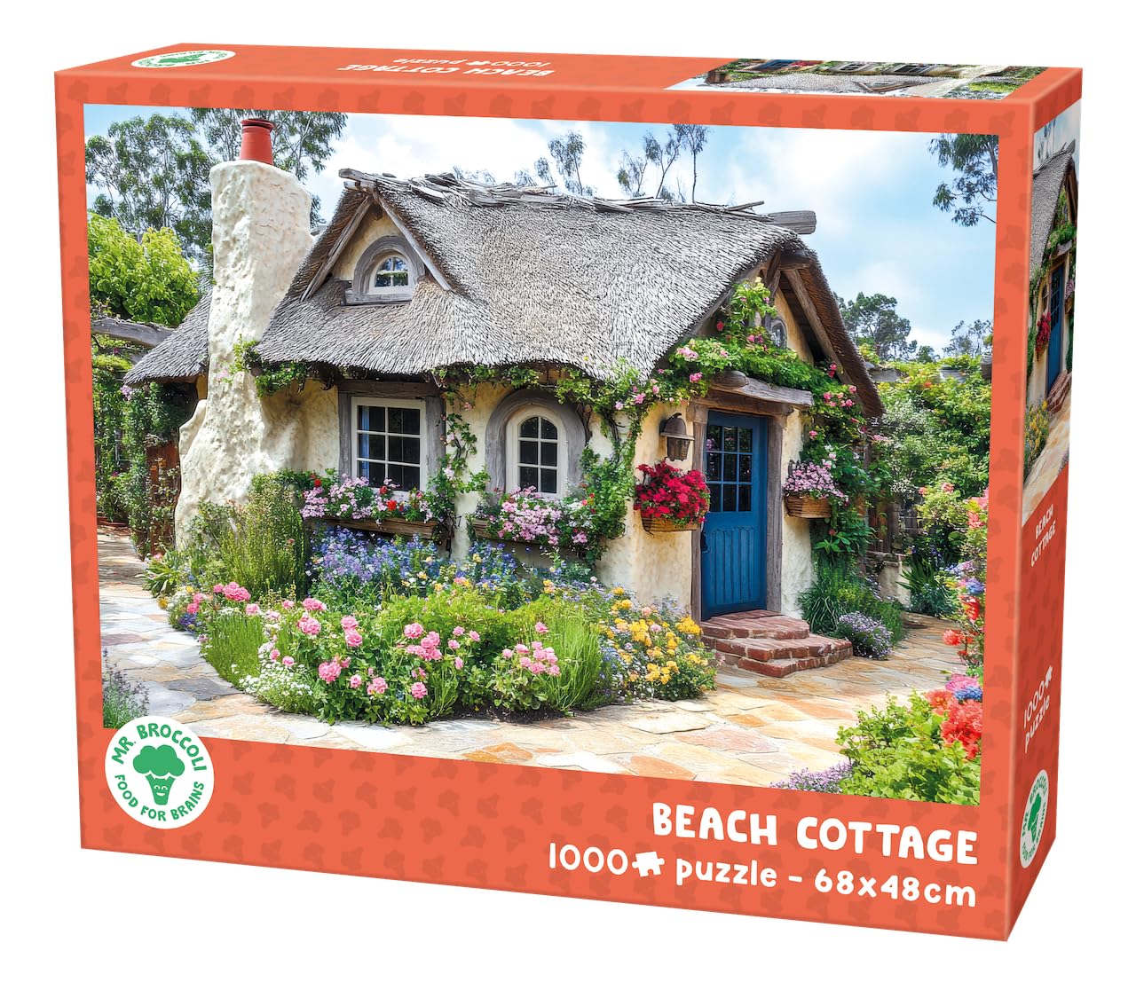 Mr. Broccoli Beach Cottage Jigsaw Puzzle, 1000 Pieces, 68 x 48 cm, Green, 68 X 48 Centimeters