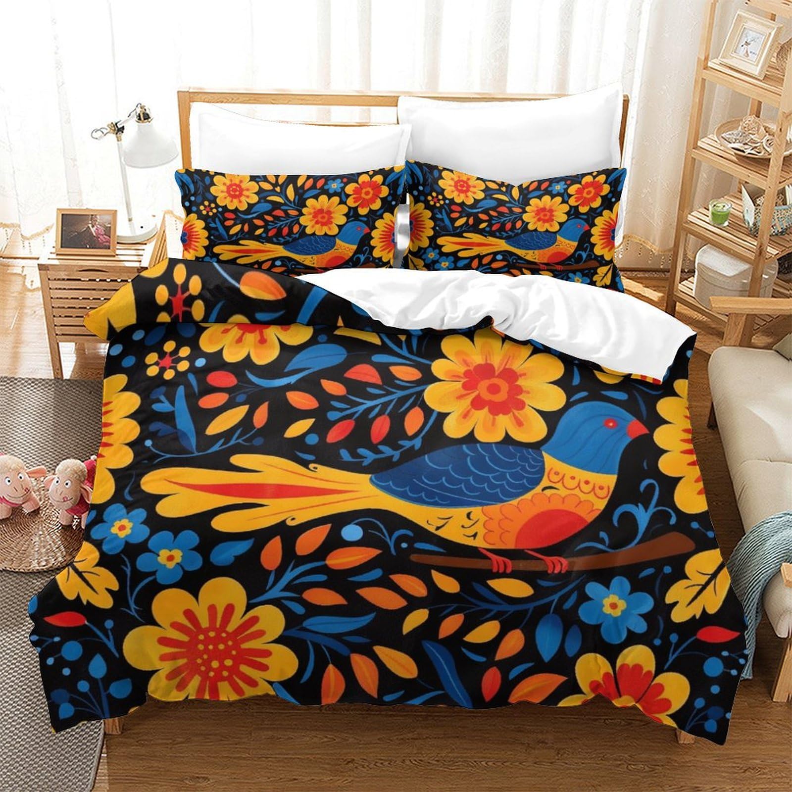 Ensemble de literie 3pcs microfibre pour adolescents, housse de couette zippée 260x220