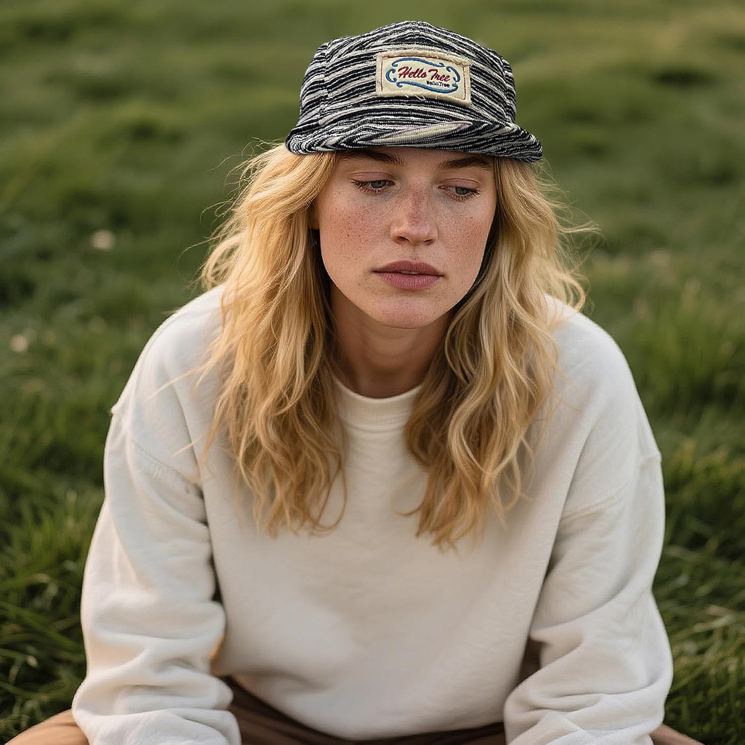 Croogo Short Brim 5 Panel Hat Vintage Striped Style Unisex Baseball Cap with Flat Bill Unstructured Low Profile Hat - Image 7