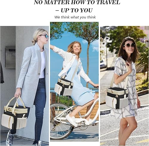 Miniatura 6 de BAGNN Lonchera para mujereshombres, bolsa de almuerzo aislada, bolsa enfriadora doble expandible, lonchera reutilizable para adultos con correa