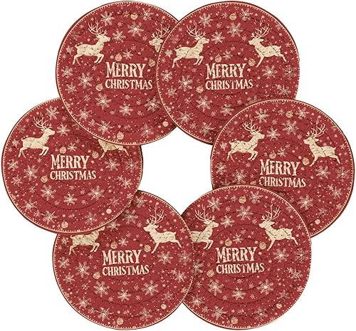 Vista 40 de Juego de 6 posavasos para bebidas con soporte, diseño retro de estrella de mar y estrella de mar, juego de 6 posavasos decorativos absorbentes