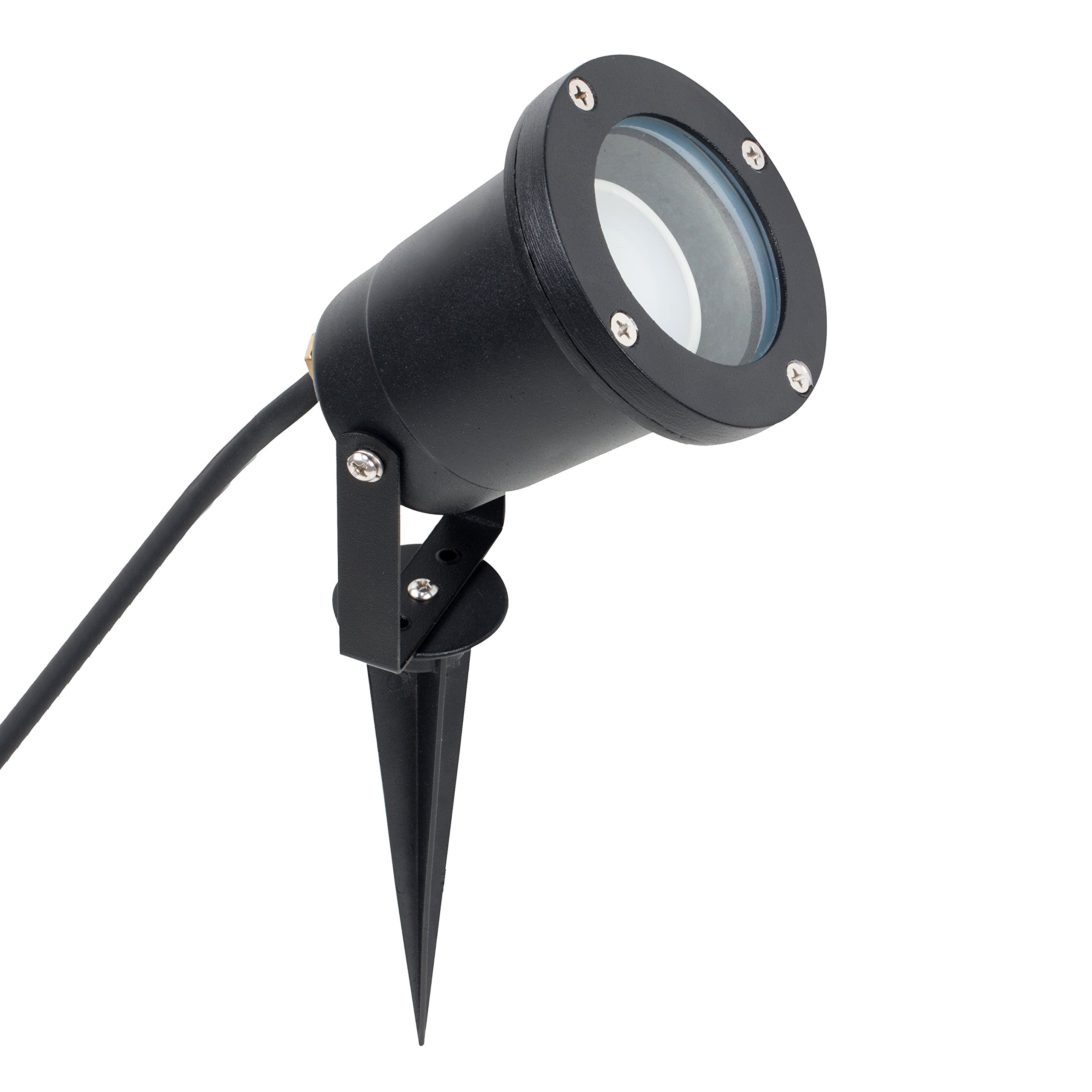 MiniSun | Modern Ground Spike/Wall Mount Outdoor Light in a Black Finish | Outdoor Wall Lights, Home Décor & Improvement Essential | Mains Wired