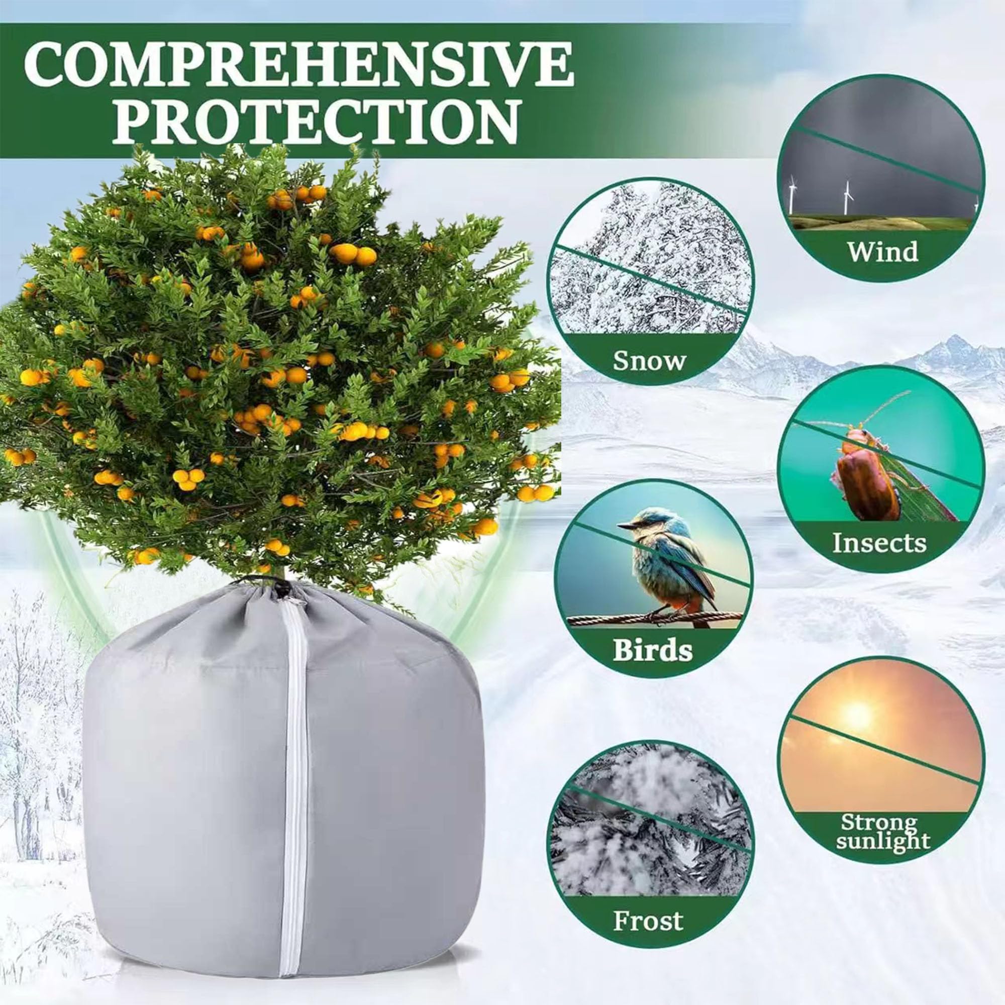 Sac De Protection Thermique Pour Pot De Fleurs 50x45cm, Avec