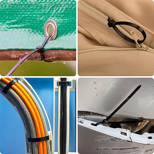 Miniatura 7 de Bolt Dropper Bridas negras de 11 pulgadas, paquete de 1000, resistencia a la tracción de 50 libras, bridas de cremallera resistentes, envolturas de