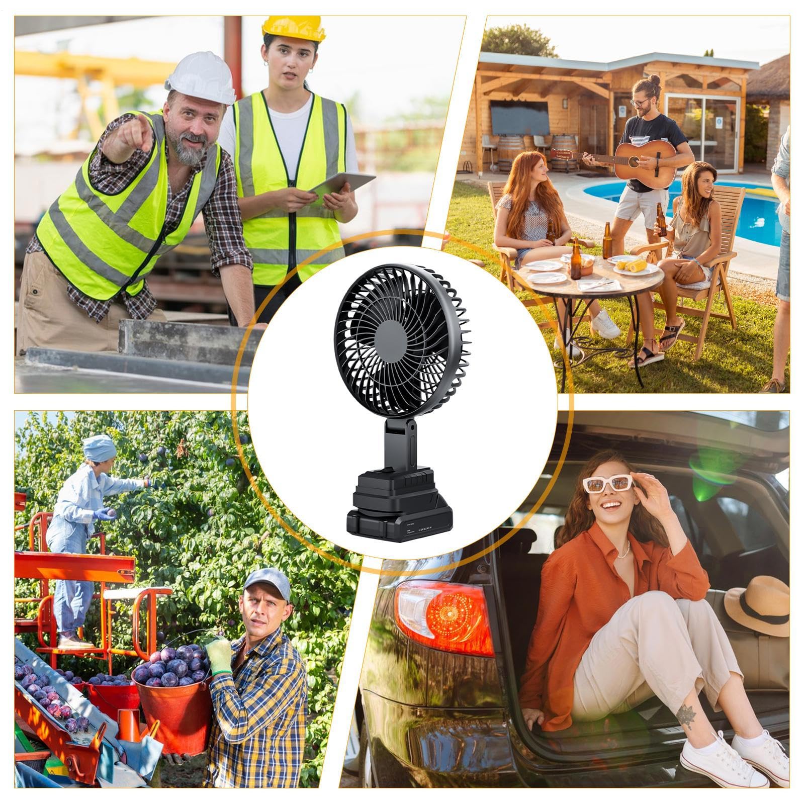 Generico Ventilatore Da Campeggio Ventilatore Portatile A Batteria | Portatile Per Esterni Tenda Spiaggia Casa Campeggio