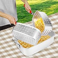 Vista 7 de OT18 Freidora Profunda de Propano con Olla de Freidora Profunda Cuadrada de 18Qt – Olla de Aluminio de Alta Calidad con Canasta Coladora para Freír