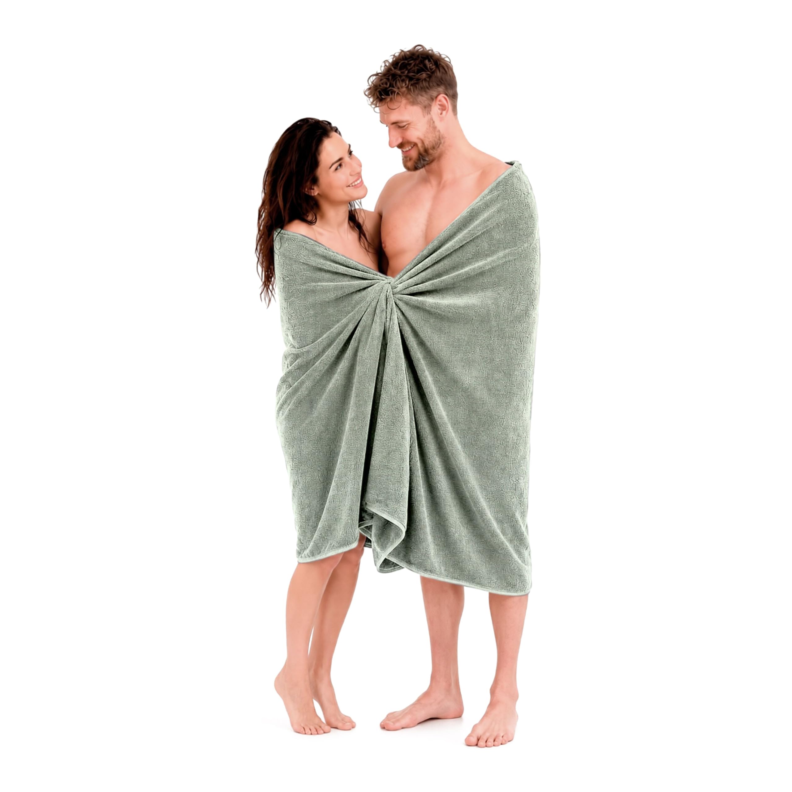 altego Asciugamano da bagno Grande 100x200 cm - Telo doccia in 100% cotone premium - Asciugamano Grande doccia 100x200 - Telo spugna morbido assorbente - Telo sauna spa mare (Verde)