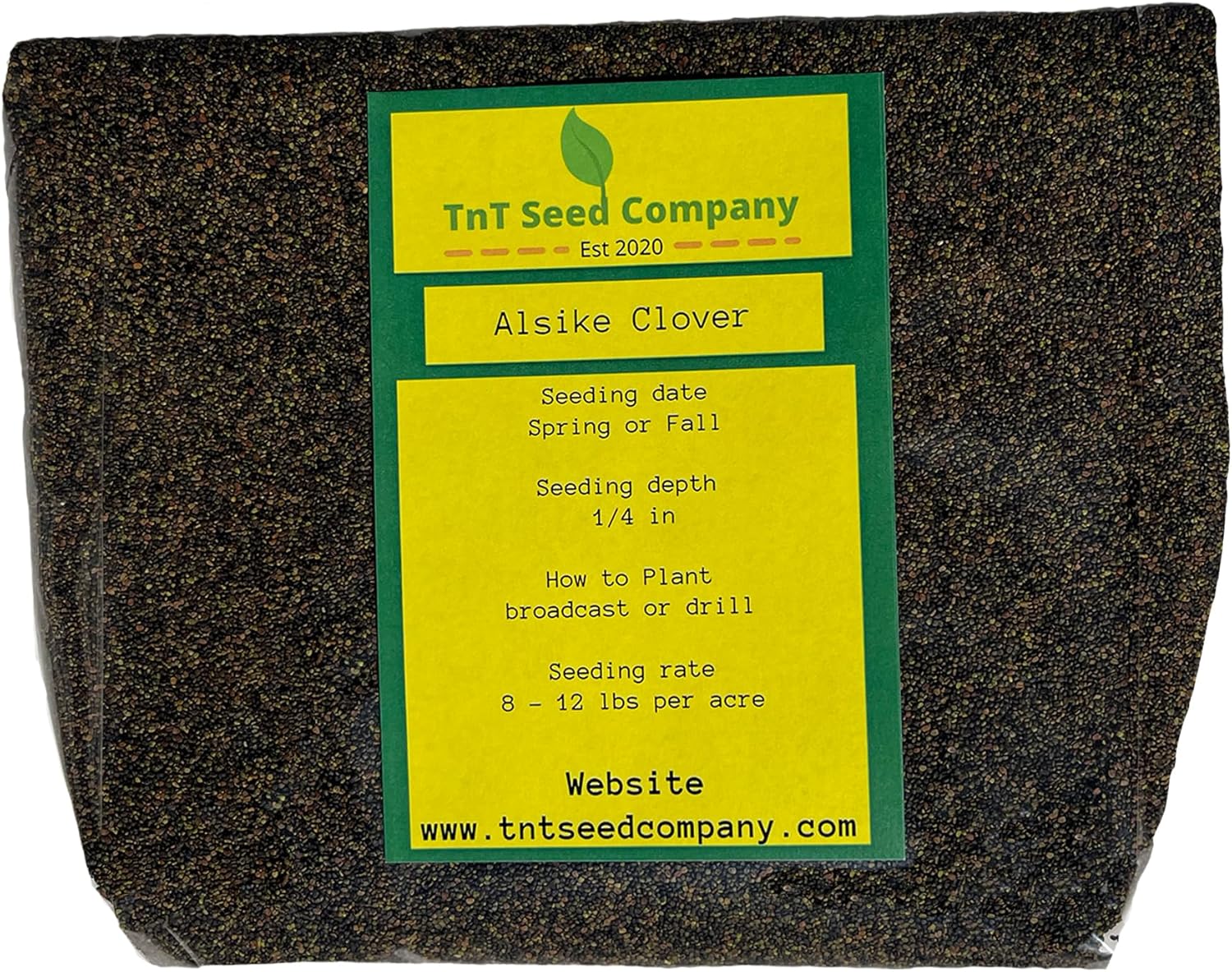 Alsike Clover, Food Plot Seed, 1/2 Acre, Drought Tolerant, Offers Year Round Forage for Wildlife, Perennial, Pollinator Friendly, Quick to Establish, 4 lb Bag