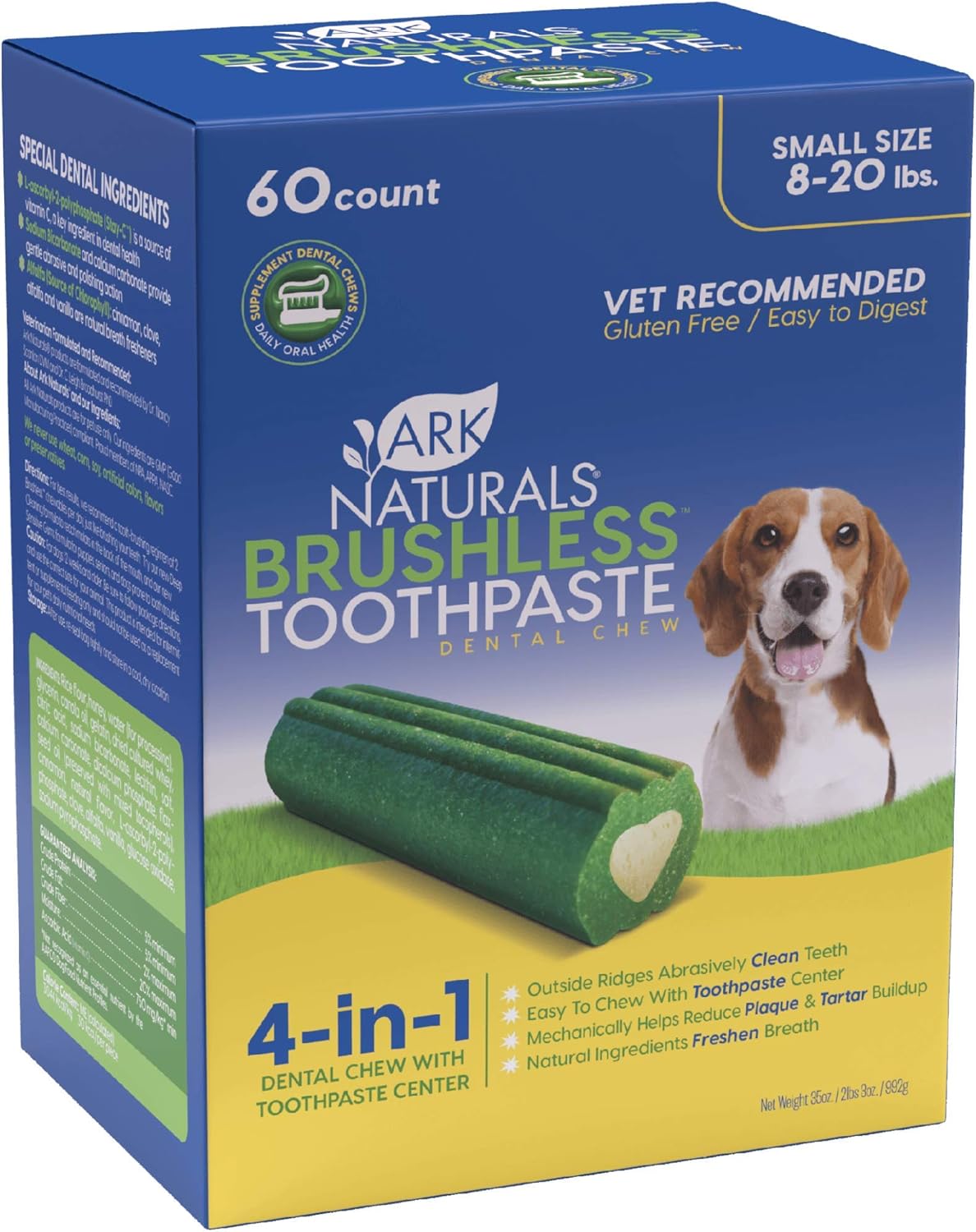 Ark Naturals Brushless Toothpaste Value Pack, Dog Dental Chews for Small Breeds, Vet Recommended for Plaque, Bacteria & Tartar Control, 1 Value Pack, Packaging May Vary : Everything Else