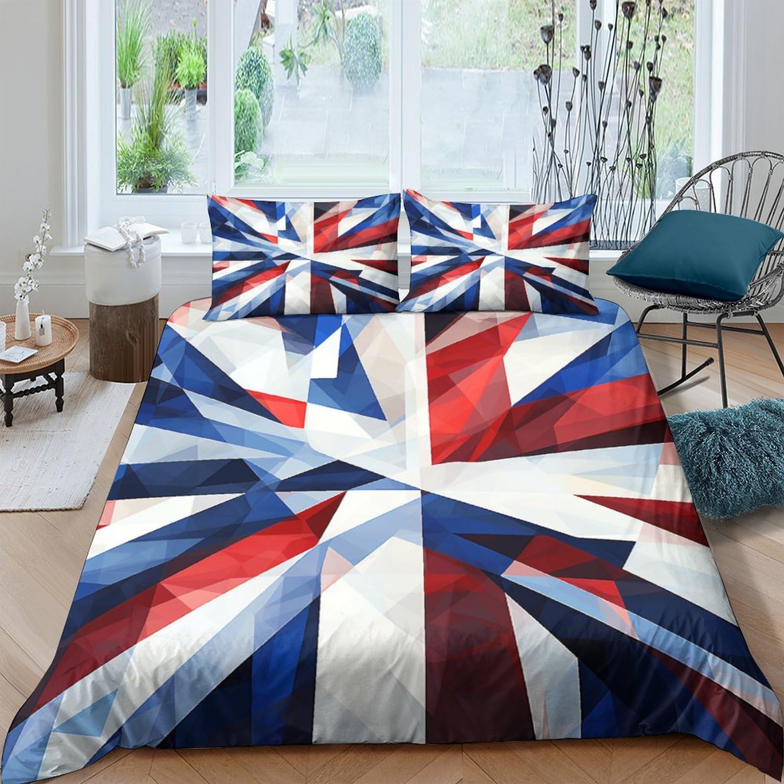 Housse de couette drapeau britannique 220x240 avec fermeture éclair