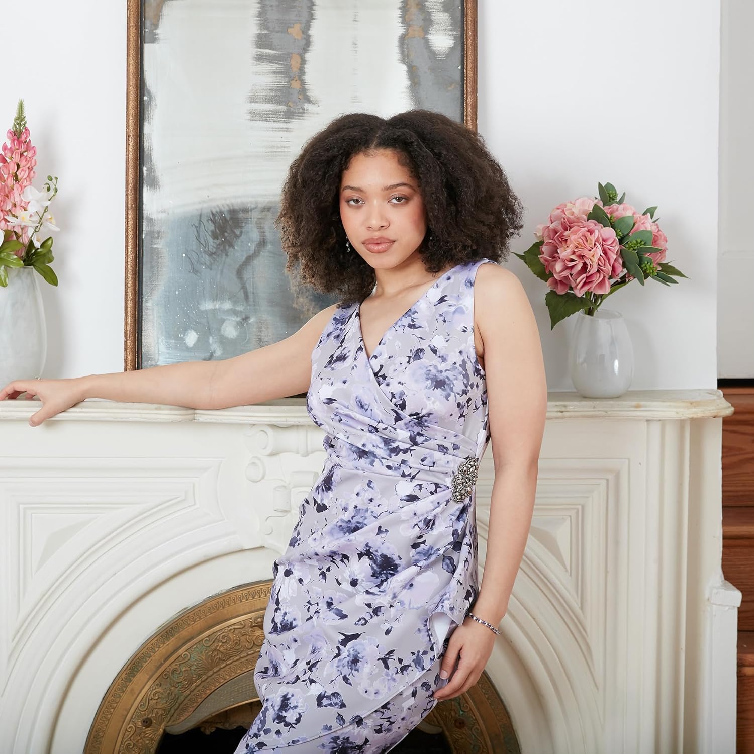 Alex Evenings Womens Short Crepe Cocktail Dress with Side Ruched Waist, Wedding Guest (Petite and Regular Sizes) - Image 5