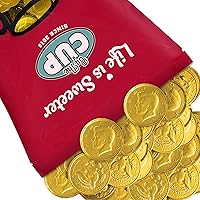 Vista 1 de By The Cup Monedas de oro de chocolate con leche, bolsa a granel de 5 libras (aproximadamente 300 monedas)