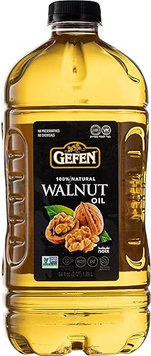 Gefen Aceite de nuez 100% puro, 64 onzas, totalmente natural, rico en nutrientes, sin productos químicos ni conservantes, certificado Kosher