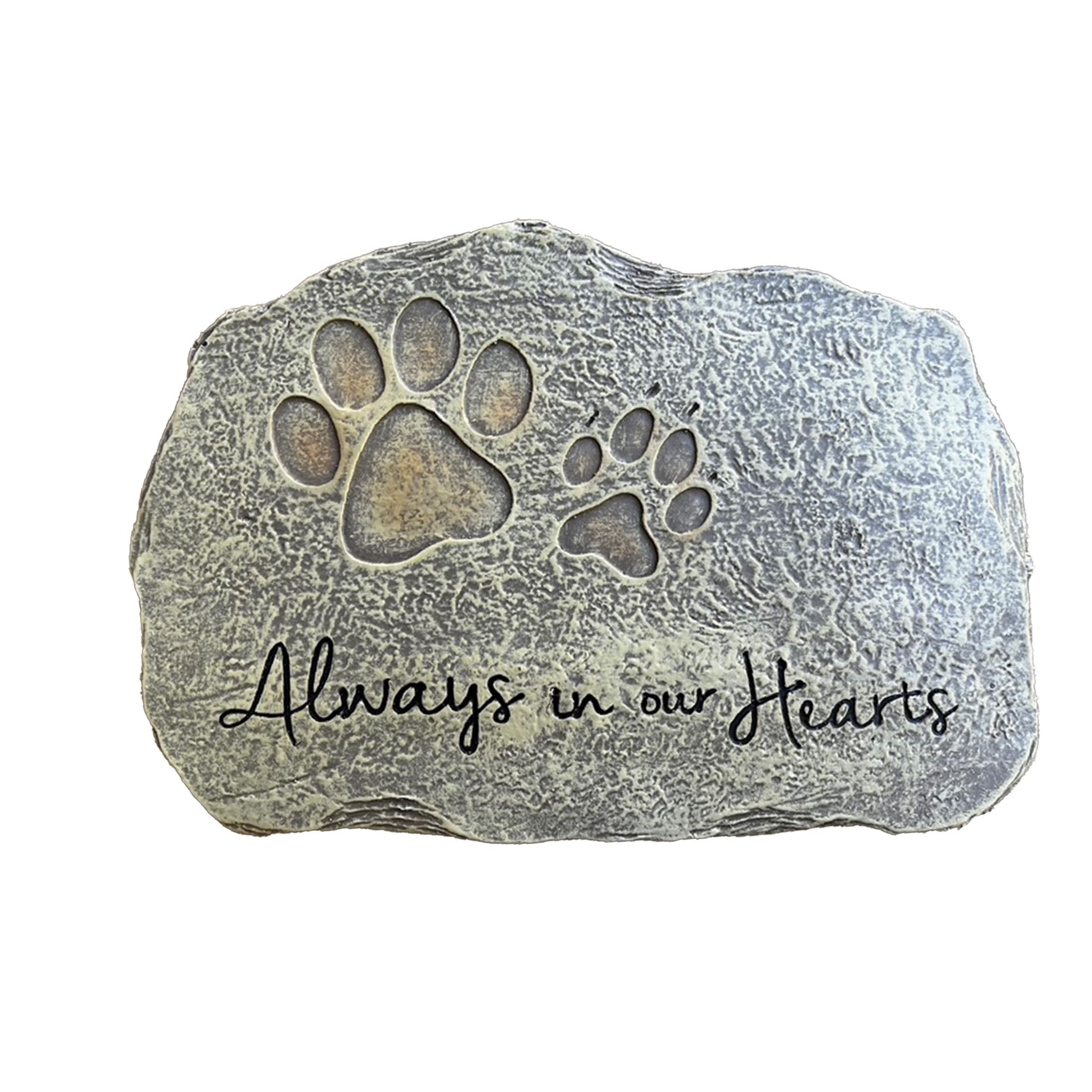 Lily's Home Pet Memorial Stone - Cat or Dog Grave Marker - Durable Waterproof Garden Memorial Stone for Indoor and Outdoor Use - Sympathy Gift for Pet Loss - Paw