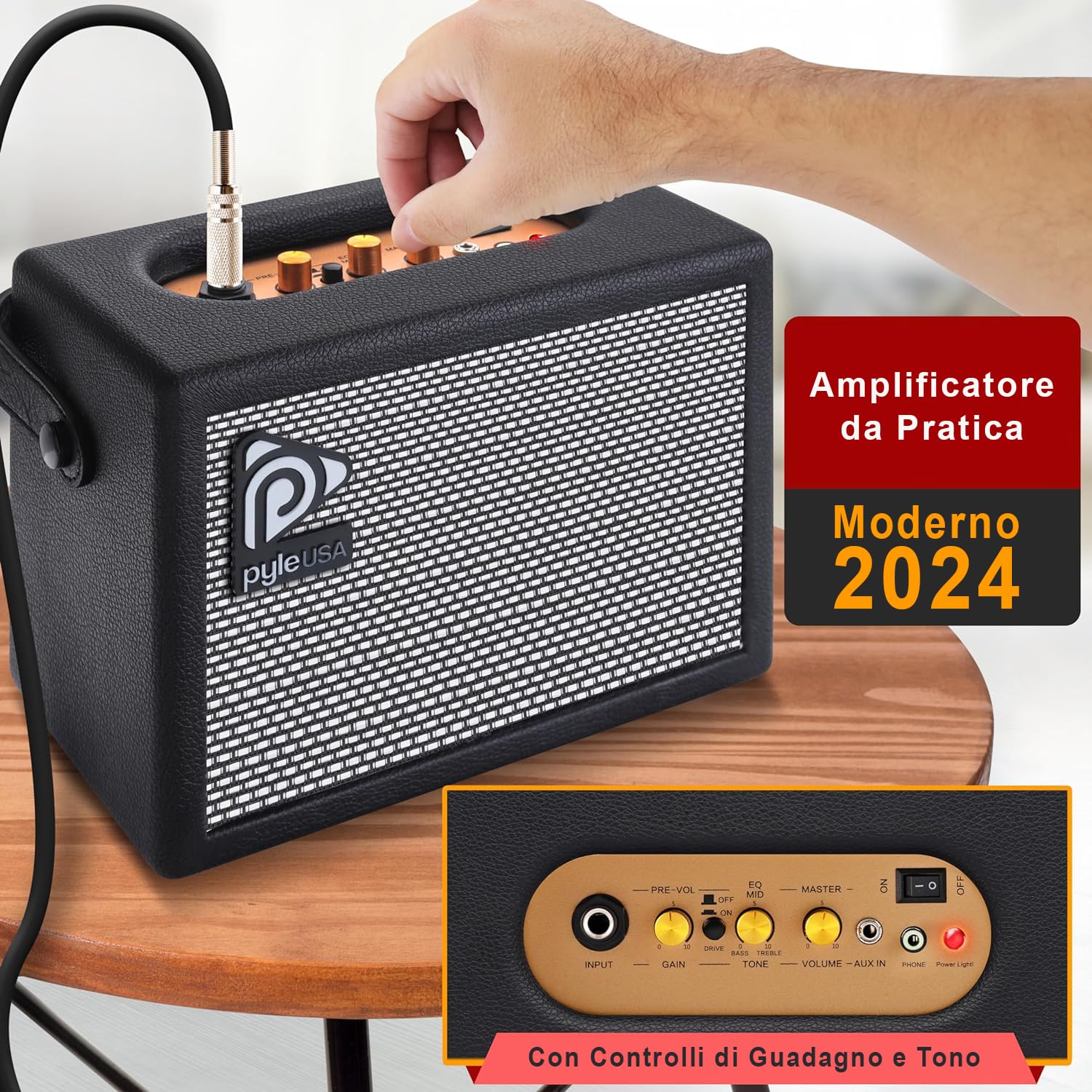 Pyle EG Fire Chitarra Elettrica Heavy Metal Full Size Kit Amplificatore Nero Opaco