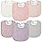 Susurration Muslin Baby Bibs 6 Pack Bandana Drool Bibs,Soft Square Adjustable Baby Drooling Bibs for Unisex Girls & Boys(Pink)