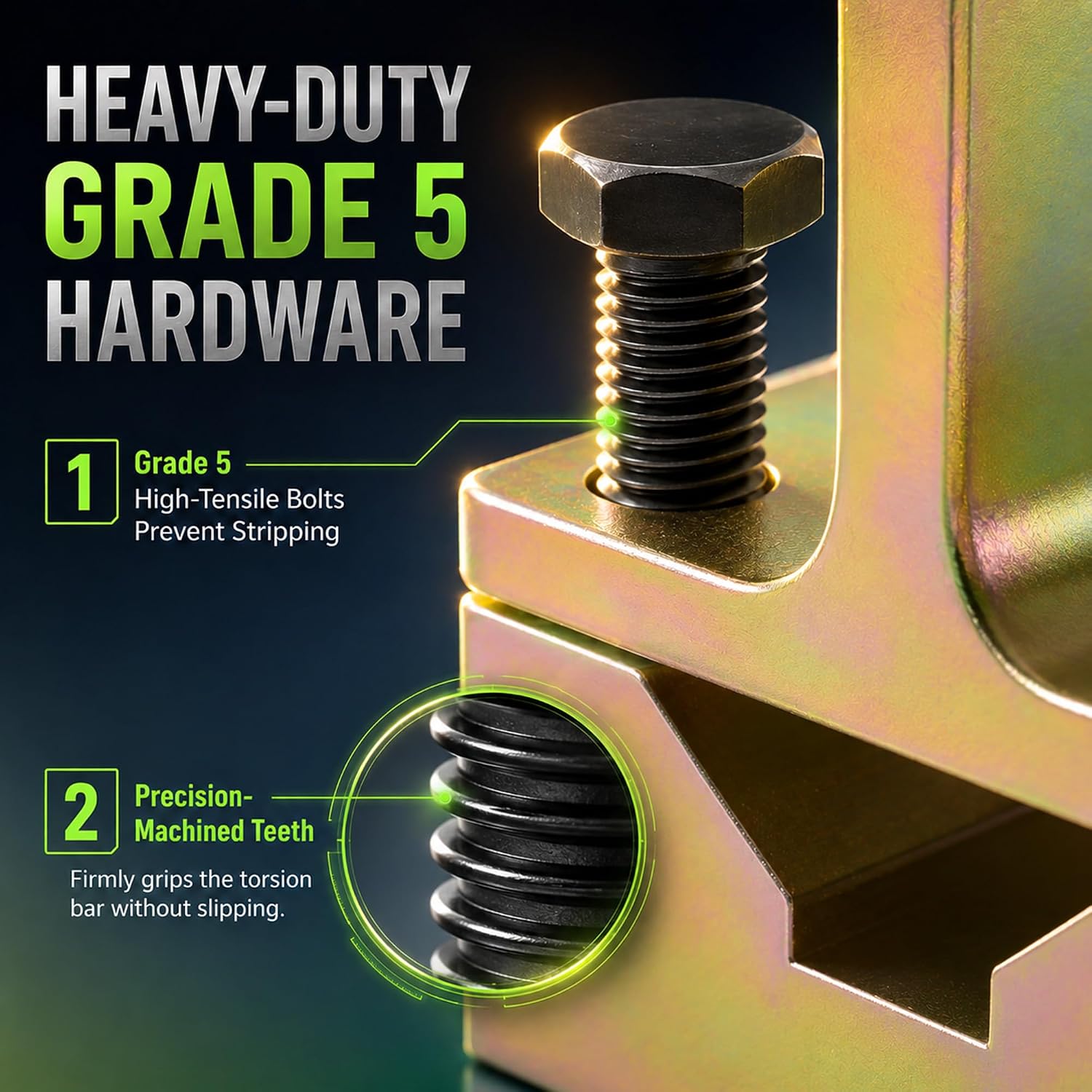 Heavy Duty Torsion Bar Removal and Installation Tool Compatible with Mopar A, B, C, E Bodies, Professional Suspension Kit, Solid One-Piece Steel Construction, Fits Up to 1-1/4 Inch Diameter Bars