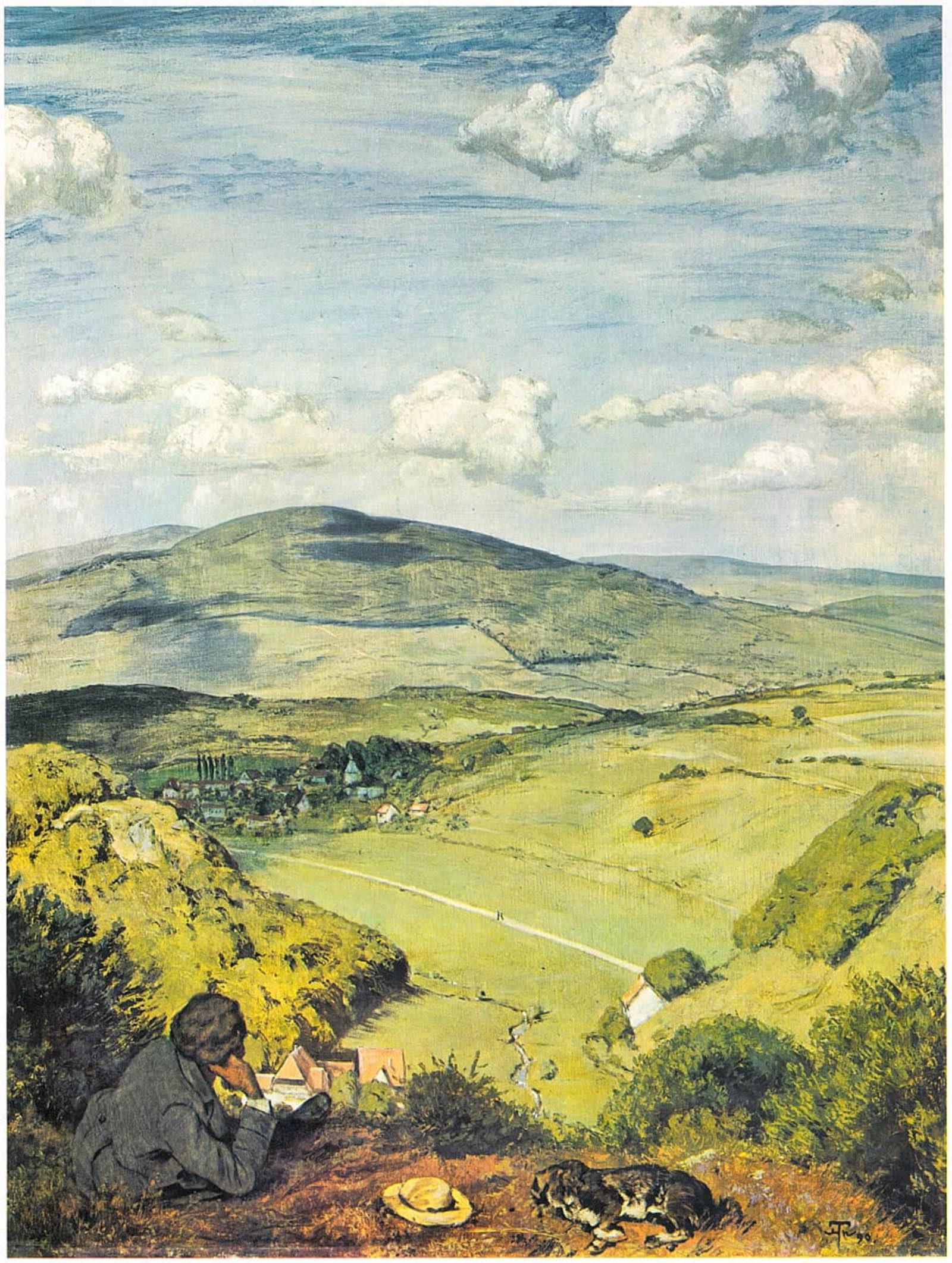 POSTERIIk Vintage Art Print Images Pictures Print View of a Taunus Valley Taunus Landscape by Hans Thoma Modern Colour Posters for Office Home Decor 60x90cm