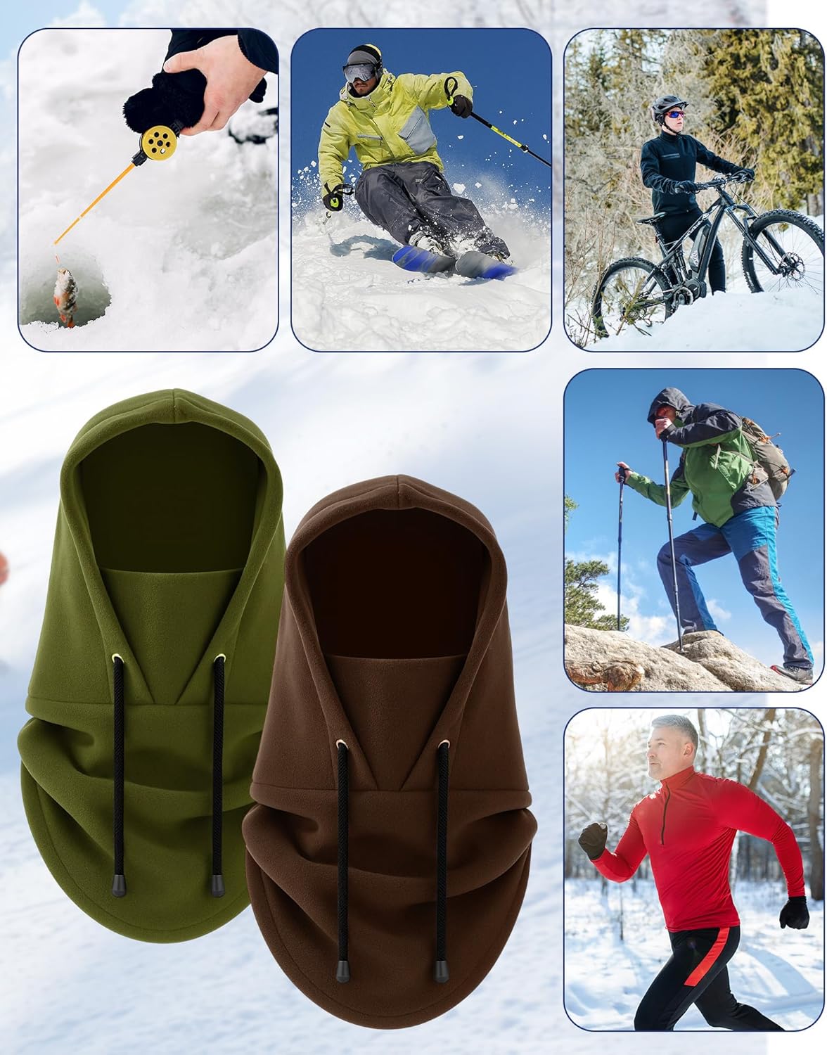 6 Pack Winter Fleece Balaclava Ski Mask for Men Women Heavyweight Balaclava Face and Neck Mask for Cold Weather - Image 4