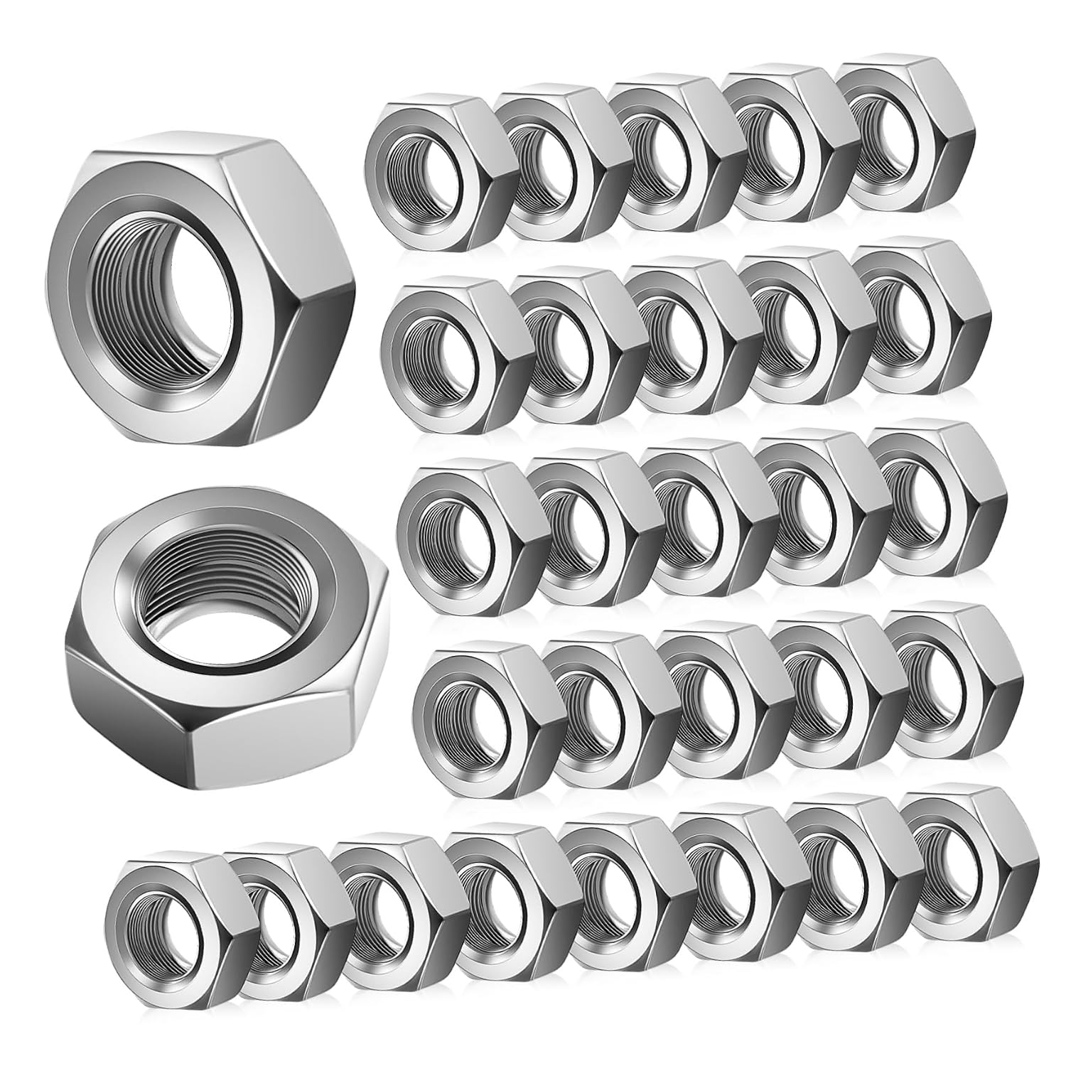 Mipcase 150pcs Nuts Coarse Thread Fasteners for Automotive Construction and Repair Applications