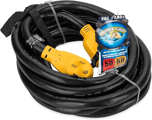 Miniatura 18 de Cable de alimentación eléctrica, de Camco, 55191, 25 pulgadas, de PowerGrip, con mango, 50 amperios