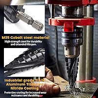 Vista 5 de MulWark M35 - Juego de brocas de paso de cobalto con punzón central, 3 unidades con revestimiento TiAlN