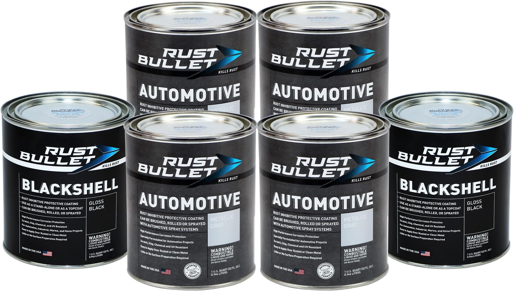 6-Pack Combo 4 Quarts Automotive Rust Protection & Rust Inhibitor & 2 Quarts BlackShell