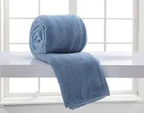 Manta Corttex Microfibra Índigo, Solteiro, . Tecido