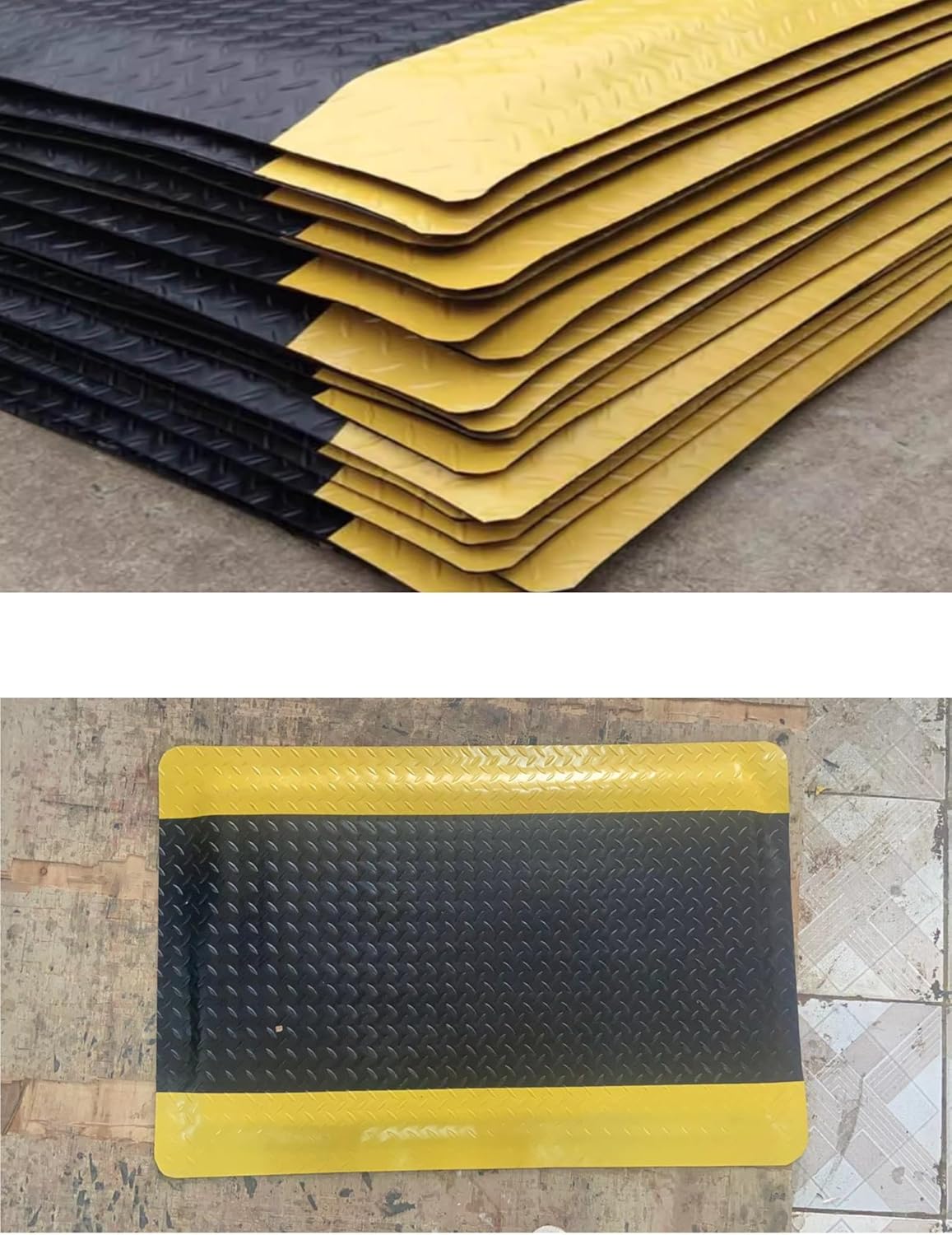 Heavy Duty Anti-Fatigue Rubber Mat | Shock-Absorbing, Anti-Static, Non-Slip Flooring for Home, Office, Garage & Workshop (Black, 47.2"x23.6"/120x60cm)